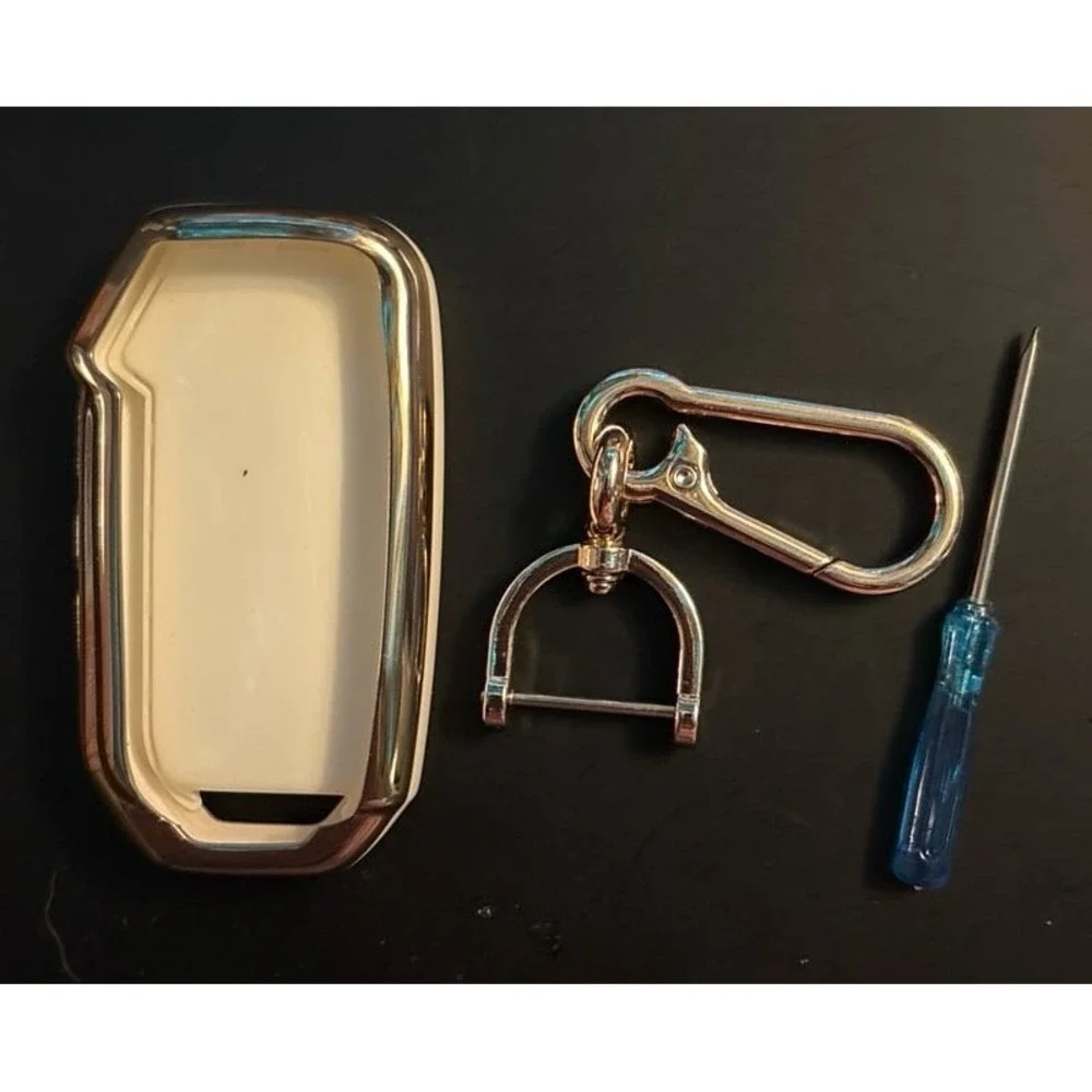 NEW White & Gold Soft TPU Key FOB Cover for Kia Sorrento/Soul/Sportage/Forte